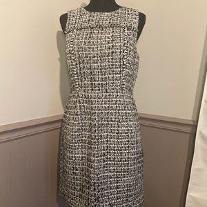 J Crew Black & White Sleeveless Sheath Dress